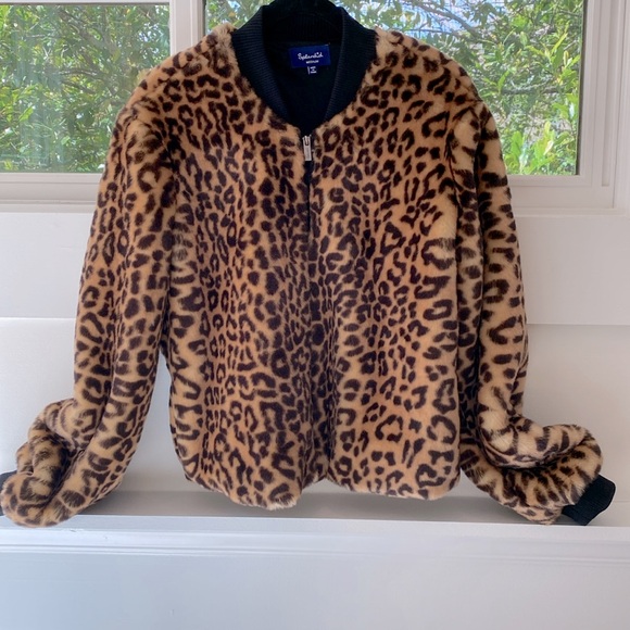 Splendid Women’s Jacket Cheetah Print Fur Bomber Jacket - size: medium - Picture 3 of 10